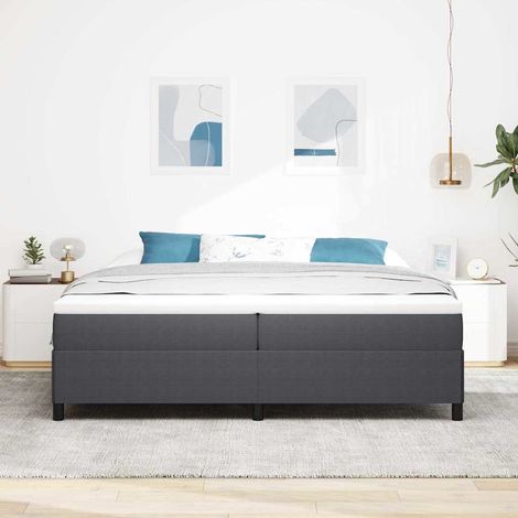 Boxspringbett Dunkelgrau 200 x 200 cm Cordstoff