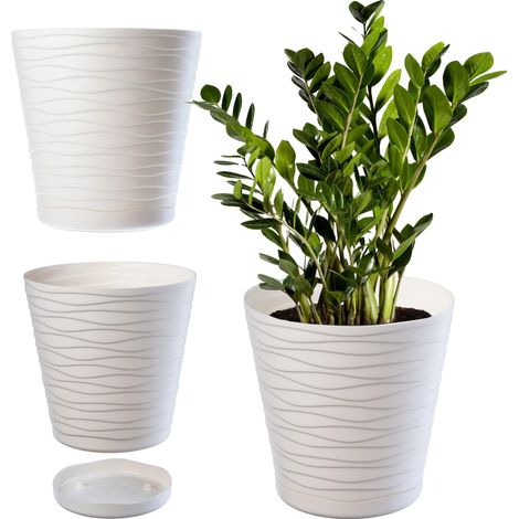 Pot de Fleurs, Plastique Durable, Design Décoratif, Clair-a, Petit-a (1/2)