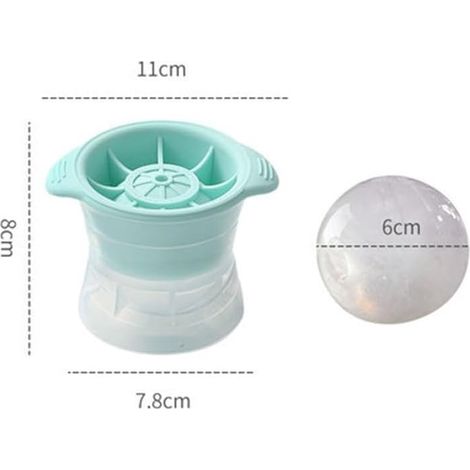 4 XXL runde Eiswürfelformen (6 cm)  Eiswürfelform für perfekte Eiskugeln  Große kugelförmige Eiswürfelform für Whiskey und Cocktails  Set aus transparenten Eiswürfeln