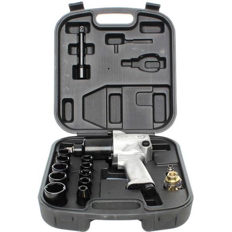 AVVITATORE PNEUMATICO AD IMPULSI 1/2" SET DA 17 PEZZI VALIGETTA BUSSOLE KRAFT (1/4)