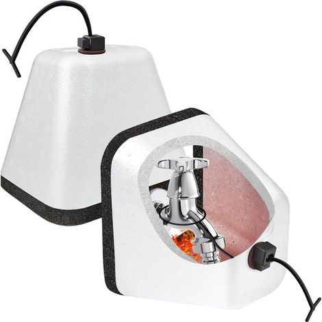 Lot de 2 capuchons de robinet extérieur - Protection pour robinet extérieur - Couvercles de protection - Capuchons de robinet résistants au gel - Réutilisables - Blanc (1/5)