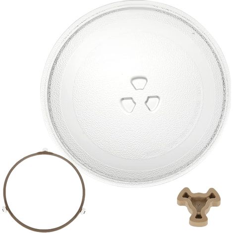 Plateau Micro Onde Verre 31,5cm - Kit Complet Avec Anneau Et Support - 3 Fixations - Remplacement Universel Pour Four (1/5)
