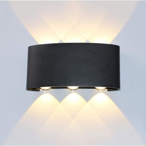 LED 6W Applique Murale Extérieur Interieur en Aluminium Lampe murale Étanche Imperméable Lumière (6W, blanc chaud) (1/4)