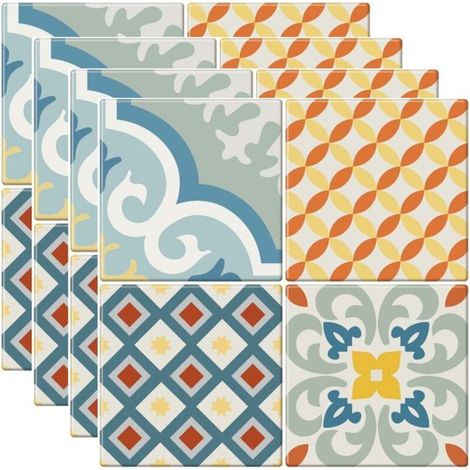 Lot de 10 dalles adhésives 3D pour crédence, 23 x 23 cm, pour cuisine, salle de bain et mur (1/4)