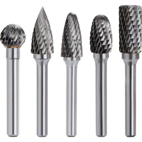 Kit de fresas rotativas de carburo de tungsteno con vástago de doble corte de 6 mm y cabezal de 10 mm, herramienta Dremel, taladro eléctrico y lijadora.