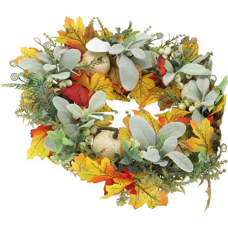 Türkranzaufhänger mit Kürbismotiv, 45 cm, für entspannte Wohndekoration zu Halloween und Thanksgiving (1/5)