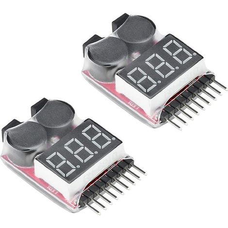 1-8s Lipo Testeur de batterie Moniteur Sonnerie Basse Tension Alarme Vérificateur de Tension avec Indicateur LED pour Lipo Life LiMn Batterie Li-ion (1/5)