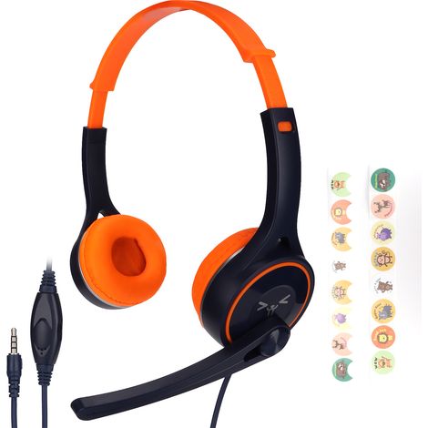 Casque audio pour enfants avec réduction de bruit, pliable et confortable, prise 3.5mm et port de partage pour smartphone (1/5)