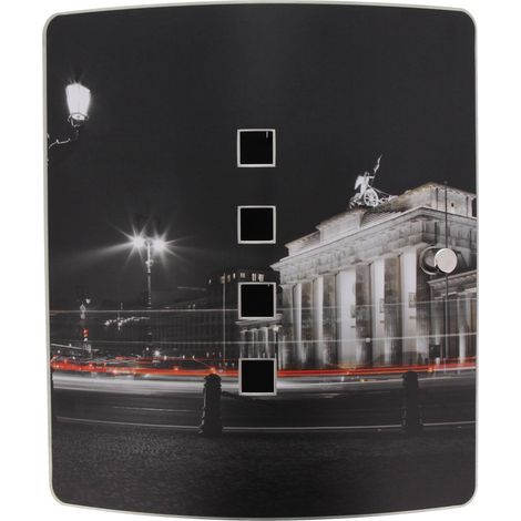 Burg-Wächter 6204/10 Ni Berlino Notte, 10 ganci, porta in acciaio inox con angolo di apertura di 90° e chiusura magnetica, colore: Nero/Acciaio inossidabile (1/4)