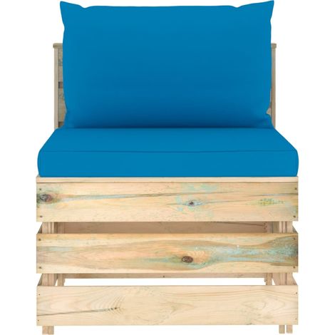 Canapé central,Canapé d'extérieur,Sofa de jardin sectionnel avec coussins Bois imprégné de vert CFW756884 (1/5)