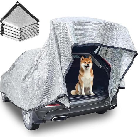 Filet D'ombrage Aluminet Voiture, Tissus Reflechissant Soleil 85%, Filet D'ombrage en Aluminium avec œillets, Filet d'ombrage de Voiture pour Chien pour Toit, Jardin (3x2M) (1/5)