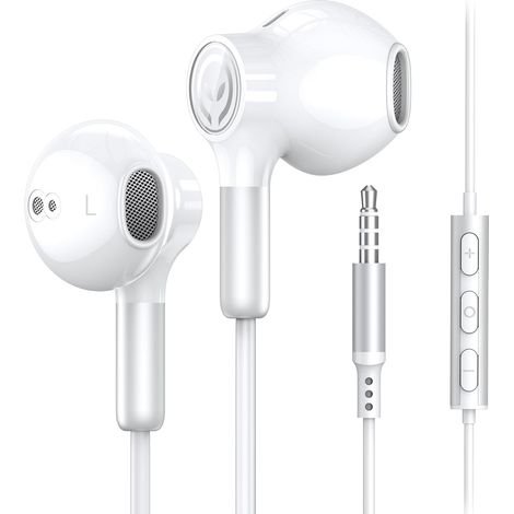 Écouteurs, Ecouteurs Filaire avec Microphone et Contrôle du Volume, Intra-Auriculaires, Oreillette Jack 3.5mm Universel pour iPhone, Smartphones Android, MP3 etc. (1/5)