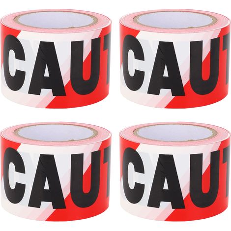 Ortviai Ruban de Sécurité CAUTION Non Adhésif en PE Étanche – 4 Rouleaux pour Chantier et Zones à Risque (1/5)