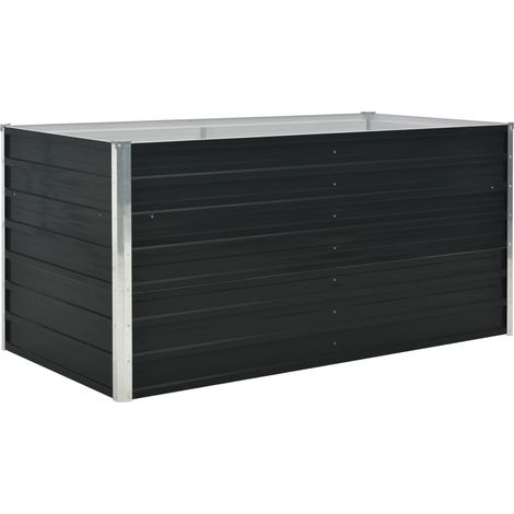 Fioriera rialzata antracite 160 x 80 x 77 cm acciaio zincato 020000855