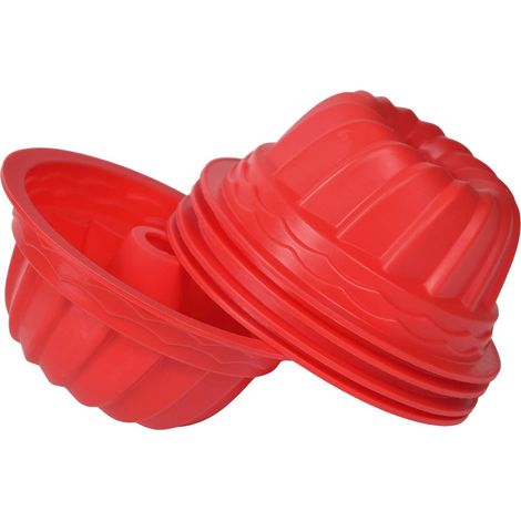 Moule À Gâteau En Silicone - 15 cm Diamètre Extérieur - Forme Cannelée Ronde - Pour Gelée Gâteau Mousse Et Pudding - Lot De 5 (1/5)