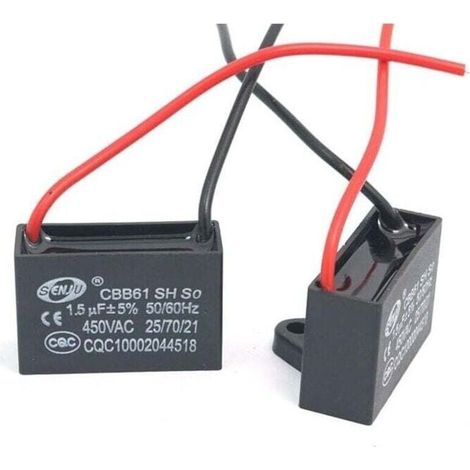 Condensateurs,Réduction, 8Pcs CBB61 450V AC 50 / 60Hz Ventilateur Moteur en Courant Condensateur1.5 uF