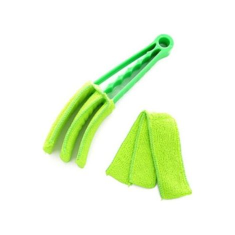 Brosse de nettoyage pour stores, stores et lamelles - Lot de 2 brosses ménagères compactes - Brosse de nettoyage pour stores vénitiens - Brosse de nettoyage à lamelles - Brosse de nettoyage,vert,Fonep (1/5)