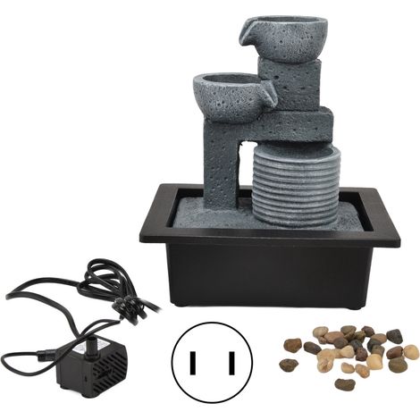Fontaine électrique de bureau sur table, cascade décorative pour intérieur, prise américaine 110V, ornement de maison (1/5)