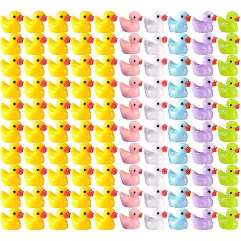 100er-Set Mini-Enten, realistische Form, robustes Kunstharz, niedliche Enten für Weihnachten, Geburtstagsfeiern und Kindertag