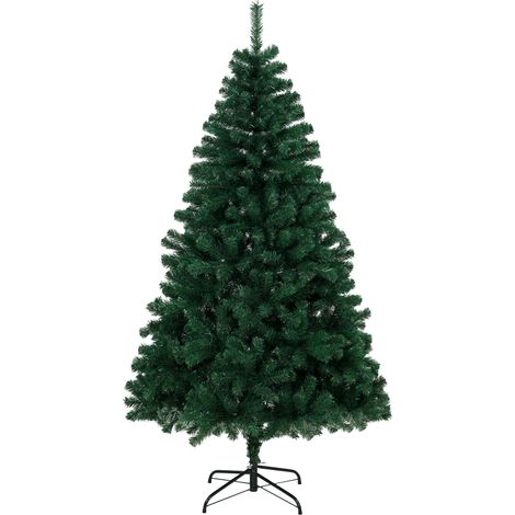 HOMCOM Albero di Natale 180 cm Finto con 700 Rami e Base in Acciaio, Verde (1/5)