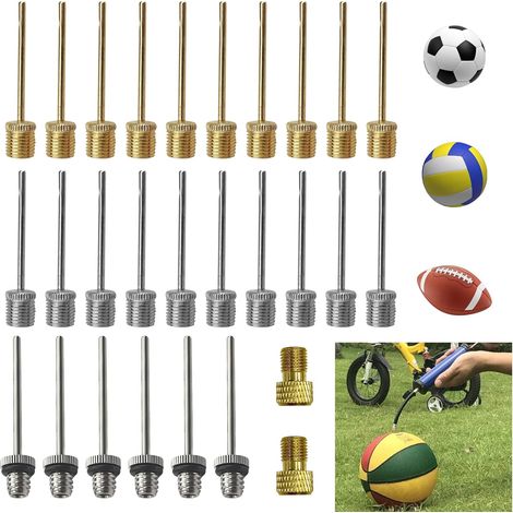 Agujas para inflar balones, 28 agujas para inflar balones, para balones de baloncesto, voleibol, fútbol, rugby y neumáticos de bicicleta.