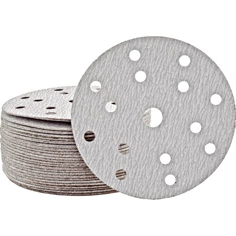 MioTools Shark Klett-Schleifscheiben, 150 mm, 15-Loch, f. Exzenterschleifer, Normalkorund (50 Stk.) K60
