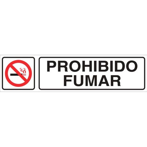 Señal adhesiva prohibido fumar 175x45 mm, diseño variado pero significado fijo. (1/2)