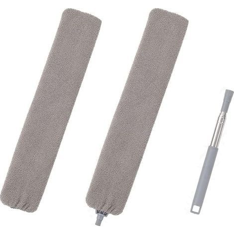 Plumeau Télescopique,Plumeau Microfibre avec Poignée en Acier Inoxydable,Lavable Flexible Brosse à Poussière pour Canapé-lit Meuble Plancher Poussière Domestique (1/5)