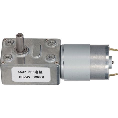 Moteur à engrenage à vis sans fin DC 24V 30 tr/min, fonction autoblocante, réducteur rectangulaire, motoréducteur à couple élevé (1/5)