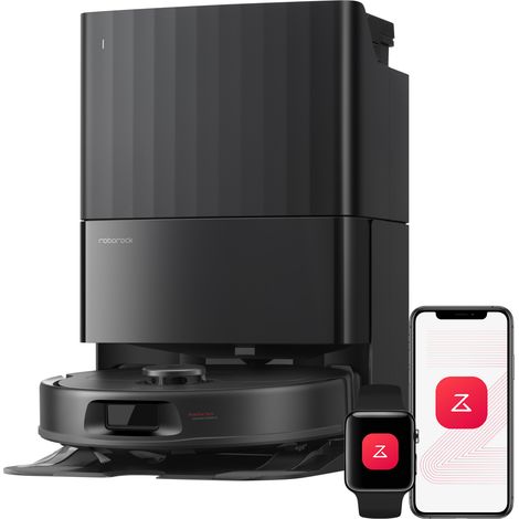 Roborock Qrevo S Pro Saugroboter Saugroboter mit absaugstation Wischfunktion, 18.500 Pa, 75 °C Heißwasser-Moppreinigung, Anti-Tangle System, Reactive Tech Hindernisvermeidung, All-in-One Dock Schwarz