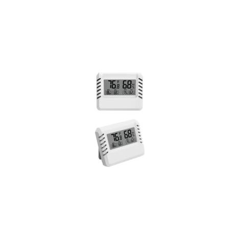 Termómetro higrómetro digital, 2 mini termómetros de interior, pantalla LCD grande, portátil, registro de temperaturas mínimas y máximas, ideal para el hogar, terrario, habitación de bebé, incubadora