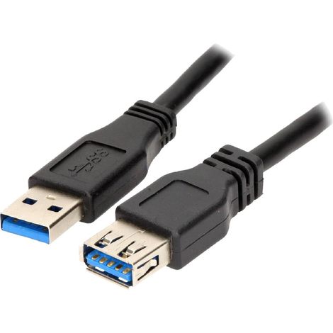Cable USB 3.0 USB A femelle USB A male 1m - Noir