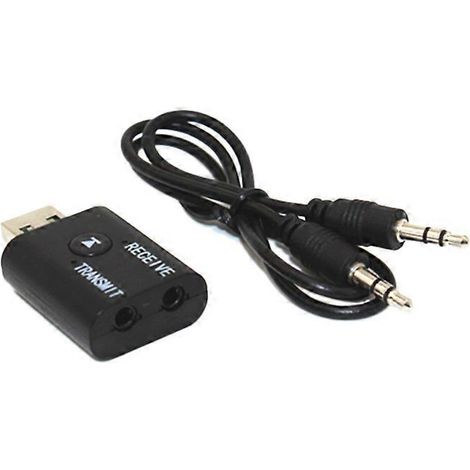 Adaptateur Bluetooth 5.0 USB 2 en 1, récepteur/émetteur Bluetooth USB, entrée auxiliaire jack 3,5 mm, réduction du bruit, musique Hi-Fi pour TV (1/5)
