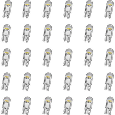 T10 LED Bulbs T10 W5W LED 6000K White 12V Car Bulbs 194 168 501 2825 COB Replacement Bulb for Position Replacement Lamp, Plate, Dome Side and (30 Pieces) (1/5)