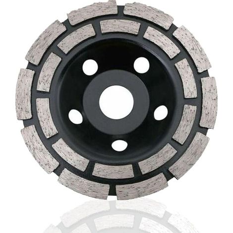 Disque Diamant, Diamant à Meuler Béton 230 x 22,2 mm Double Rangée, Meule Diamantée Universelle pour Poncer Béton, Pierre, Granit Chape, Maçonnerie, Usage Universel (1/4)