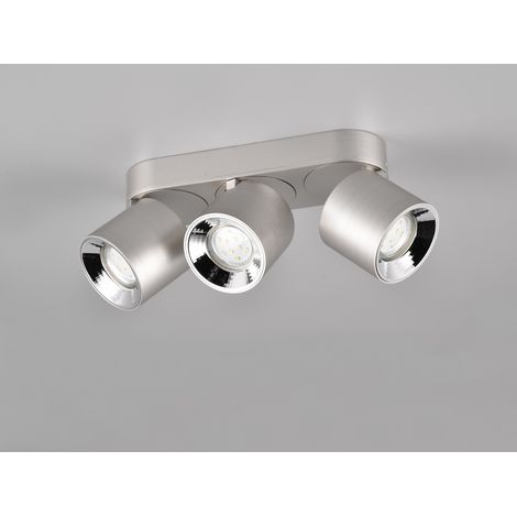 Deckenstrahler GUAYANA Silber 3 Spots schwenkbar, Breite 27cm