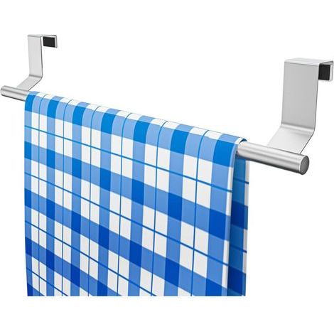 Porte-torchons de cuisine à suspendre – 35 cm de long en acier inoxydable avec – Porte-torchons sans perçage comme porte-serviettes de porte avec barre (1/5)