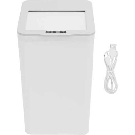 Poubelle automatique sans contact 9L ABS avec capteur au pied, silencieuse et élégante pour cuisine salle de bain bureau (1/5)
