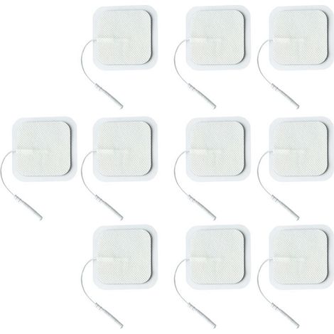 Lot de 10 électrodes de massage de 5 cm (2 pouces) avec connecteur à broches de 2 mm, réutilisables, pour électrothérapie musculaire. (1/5)