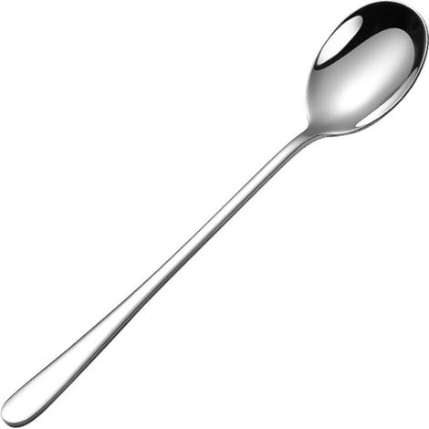 Lot de 6 cuillères à long manche en acier inoxydable pour café, dessert, yaourt et thé