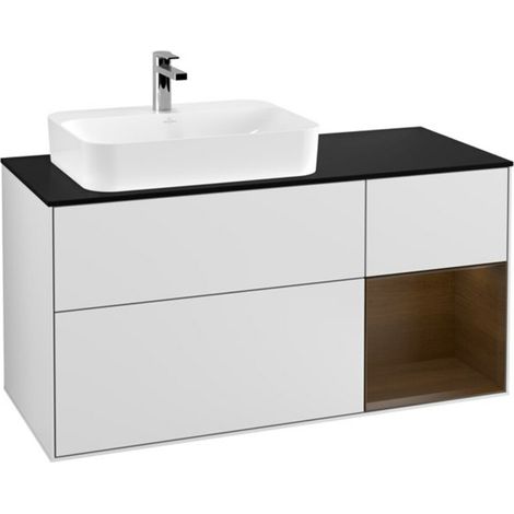 V&B Waschtischunterschrank Wandbeleuchtung Finion 120cm, Pl b m, Reg re wal ven, wh. m Lac (1/2)