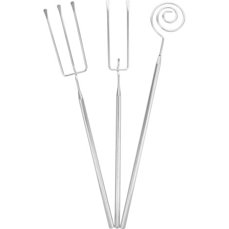 Ensemble de 3 fourchettes à fondue en acier inoxydable pour fromage, chocolat, pâtisserie et amuse-gueules - Usage domestique (1/5)
