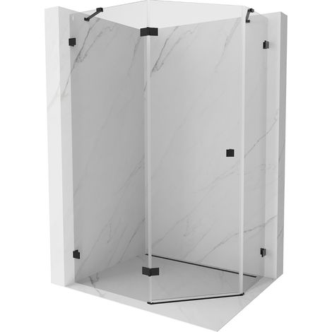 Mexen Lunar Fünfeck-Duschkabine mit linker Tür, 100 x 90 cm, transparent, schwarz - 831-100L-090P-70-00-L (1/5)
