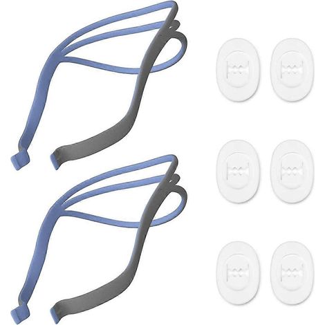 Lot de 2 sangles de rechange pour harnais P10, compatibles avec le masque nasal à coussinets ResMed Airfit P10 (6 sangles). (1/5)