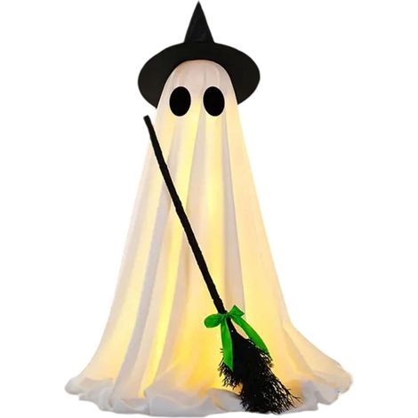 Décoration Fantôme Halloween Fantôme Effrayant avec Balai De (1/5)