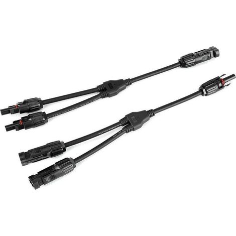 Y-Verbinder für Solarkabel – Stecker/Buchse (M/F/F und F/M/M) – UV-beständig und wasserdicht – Schnelle, werkzeuglose Montage