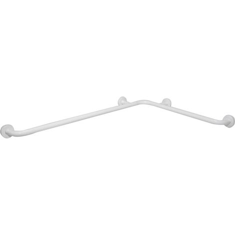 Maniglione di sicurezza ad angolo in acciaio 65x100 cm bianco