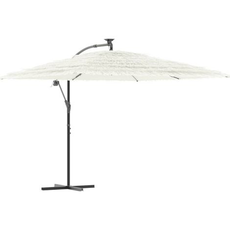 Sombrilla de jardín de poliéster con mástil de acero 290 x 290 x 238 cm robusta moderna protección UV color blanco 020056384