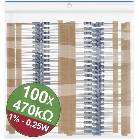Quadrios 22P056 22P056 Metallschicht-Widerstand Sortiment 470 kΩ axial bedrahtet 0.25 W 1 % 1 Set