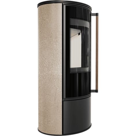 KRATKI ERIK Ø150 5,5 kW Keramikofen GOLD SATIN Stahldeckel Jatoba Griff (1/5)